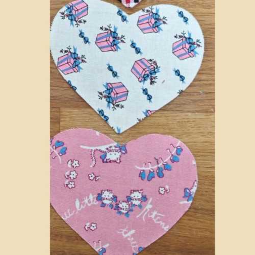 12 Cotton Fabric Heart Die Cut Shapes - The Homespun Loft