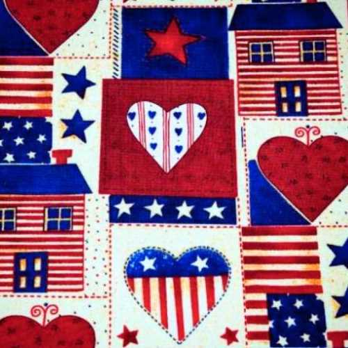 FQ Heart and Home Patriotic Fabric David Textiles - The Homespun Loft