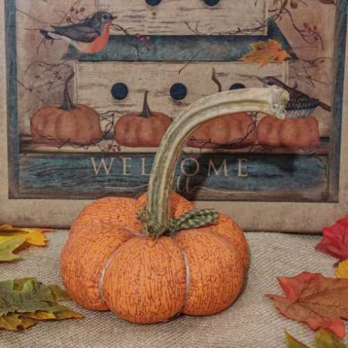 5" Handmade Fabric Pumpkin Rustic Decor - The Homespun Loft