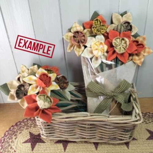 Primitive Country Fabric Daffodil Flower Bouquet 3 - The Homespun Loft