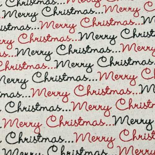 FQ Merry Christmas Script Cotton Fabric - The Homespun Loft