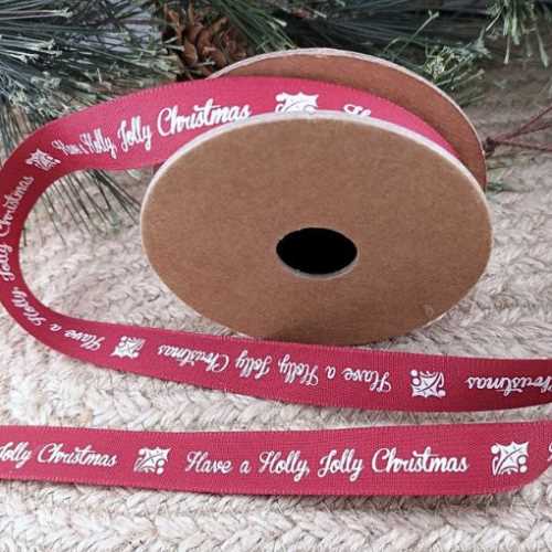 Have a Holly Jolly Christmas Dark Red Ribbon - The Homespun Loft