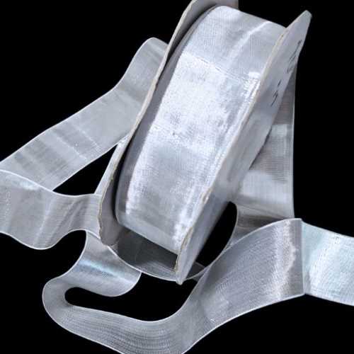38mm Super Shiny Silver Christmas Ribbon - The Homespun Loft