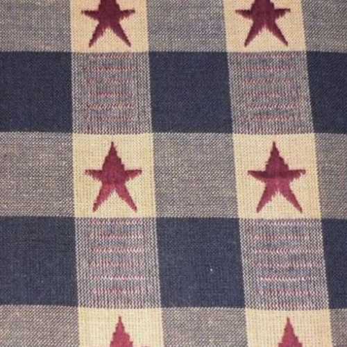 American Navy Barn Red Star Homespun Fabric - The Homespun Loft