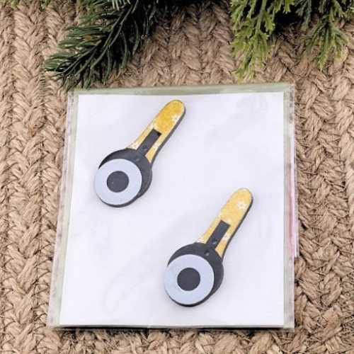 Pair Sewing Rotary Cutter Wooden Buttons - The Homespun Loft