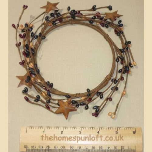 5" Burgundy/Black/Mustard Pip Berry Candle Ring - The Homespun Loft