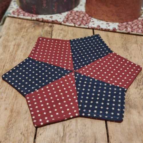 Primitive Star Quilted Candle Mug Table Mat - The Homespun Loft