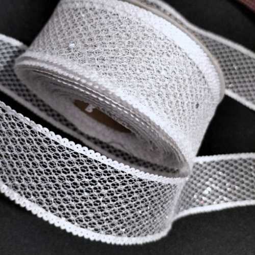 Silver Sparkly Mesh Ribbon - The Homespun Loft