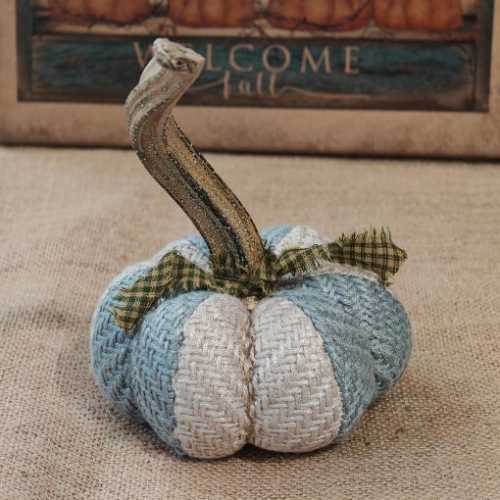 5" Handmade Fabric Blue Ghost Pumpkin Halloween - The Homespun Loft