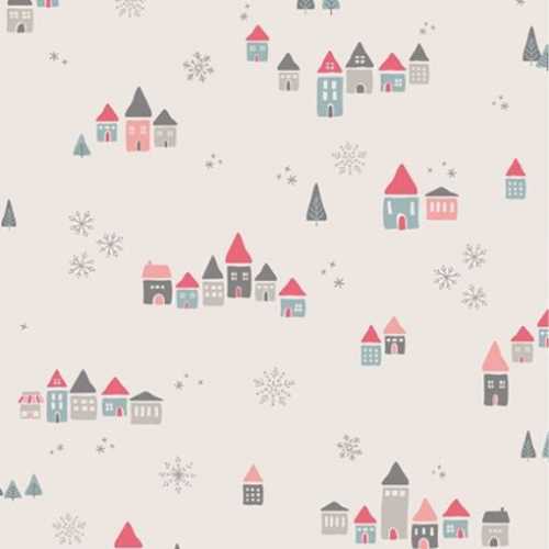FQ Little Town Snowdrift Joy Fabric by AGF Studios - The Homespun Loft