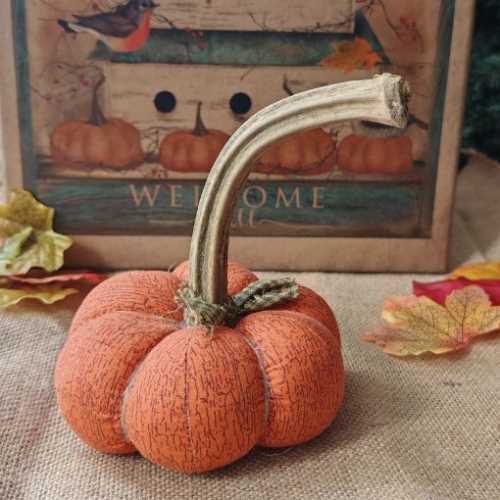 5" Handmade Fabric Pumpkin Rustic Decor - The Homespun Loft