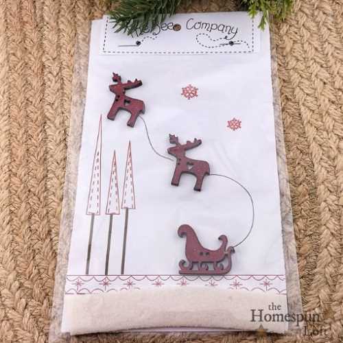 Primitive Christmas Sleigh and Reindeer Buttons - The Homespun Loft