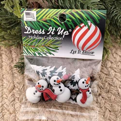 Let it Snow Christmas Snow Scene Button Pack - The Homespun Loft