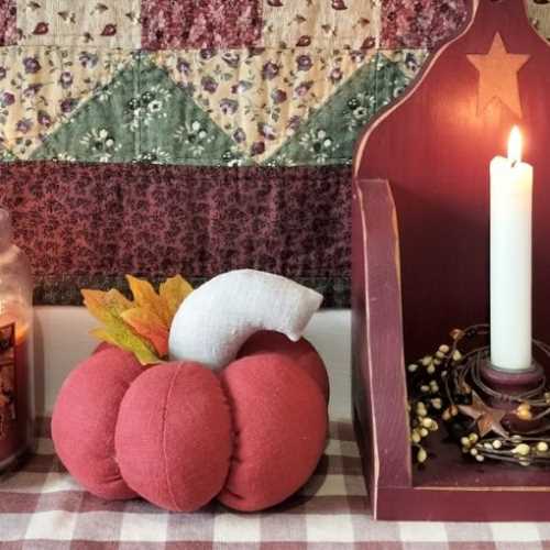 Medium Primitive Handmade Autumn Pumpkin - The Homespun Loft