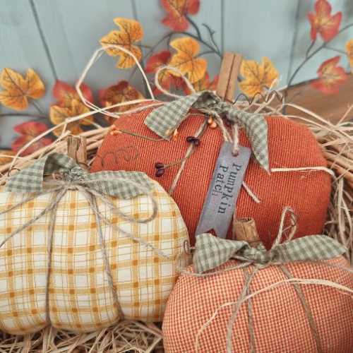 Handmade Primitive Pumpkin Patch Set of 3 - The Homespun Loft