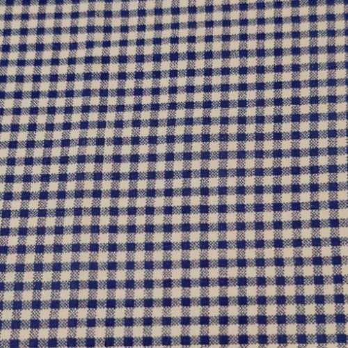 FQ Navy Tan Primitive Checked Fabric Print - The Homespun Loft