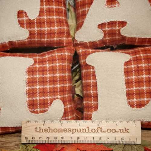 Set of 4 FALL Autumn Primitive Mini Cushions - The Homespun Loft