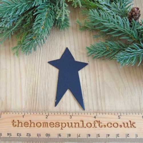 7.5cm Black Tin Primitive Flat Star - The Homespun Loft