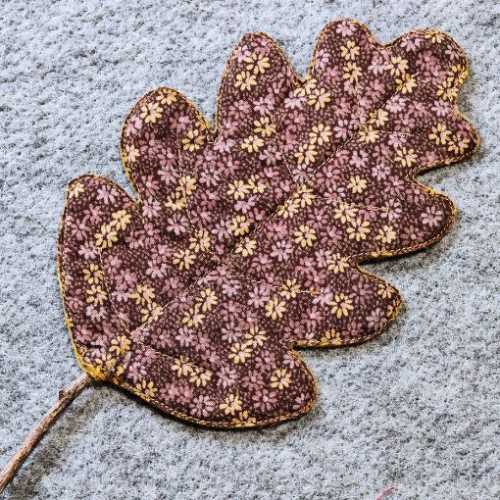 Handmade Quilted Floral Fabric Oak Leaf Autumn - The Homespun Loft