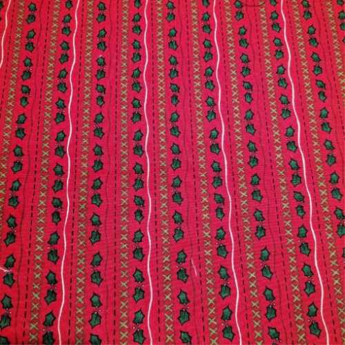 FQ Jolly St Nick Christmas Holly Cotton Fabric - The Homespun Loft