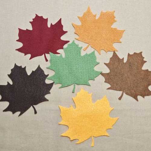 6 Large FELT Autumn Maple Leaf Die Cuts - The Homespun Loft