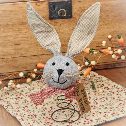 Primitive Country Bunny on Antique Bed Spring - The Homespun Loft