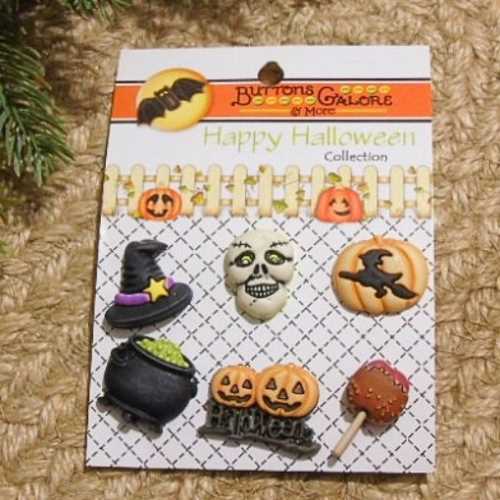 Happy Hauntings Halloween Spooky Witchy Buttons - The Homespun Loft