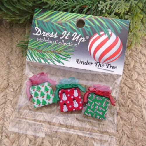 Holiday Collection Present Under The Tree Buttons - The Homespun Loft