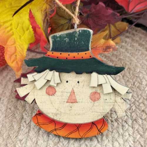 Scarecrow Wooden Decoration Autumn Halloween Fall - The Homespun Loft